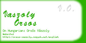 vaszoly orsos business card